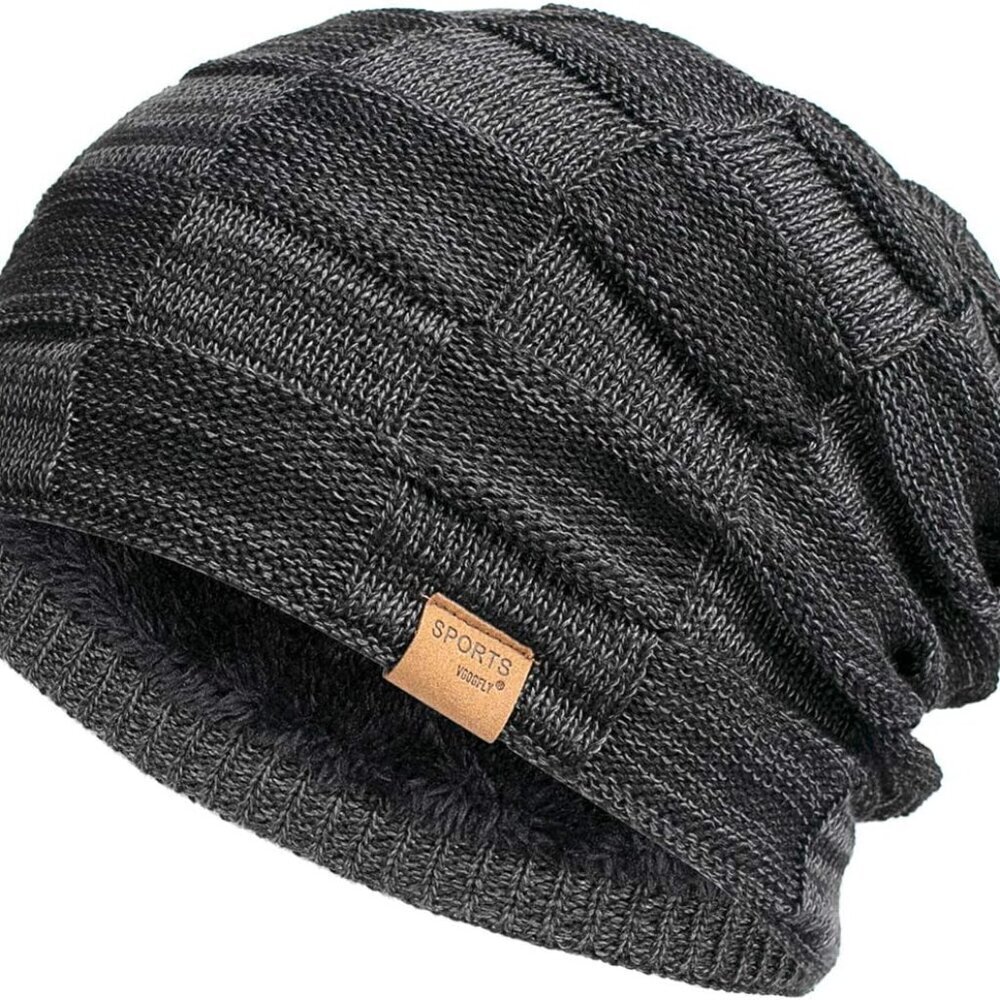 Slouchy Beanie for Men Winter Hats for Guys Cool Beanies Mens Lined Knit Warm Th